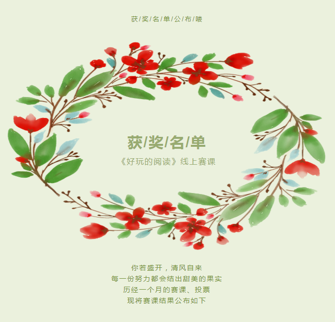 知阅《好玩的阅读》赛课获奖名单揭晓喽~